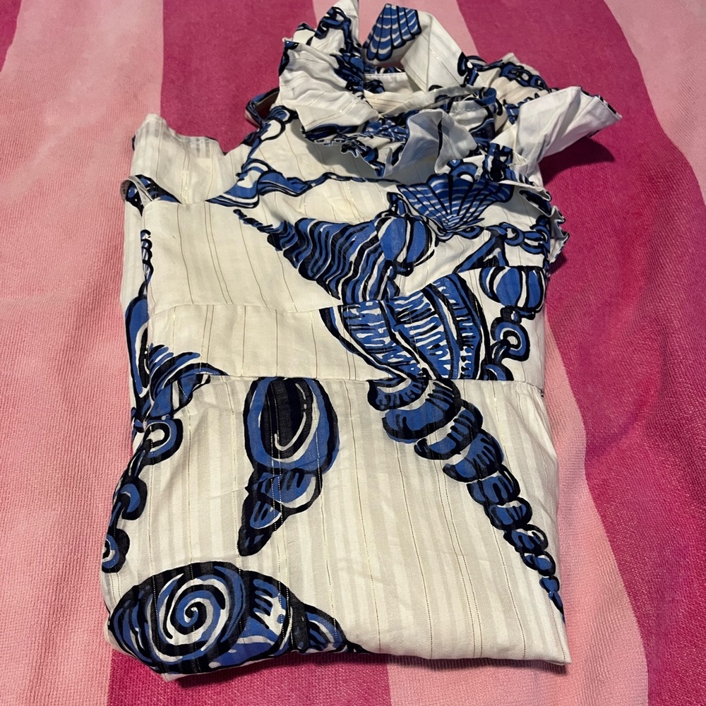 White and blue Lilly Pulitzer summer dress